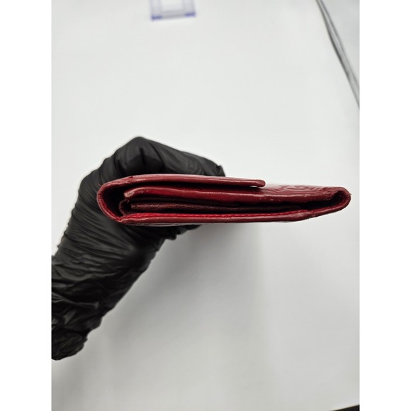 Gucci GG Embossed Continental Wallet Snap‎ Closure Red Leather Authentic - Picture 7 of 11